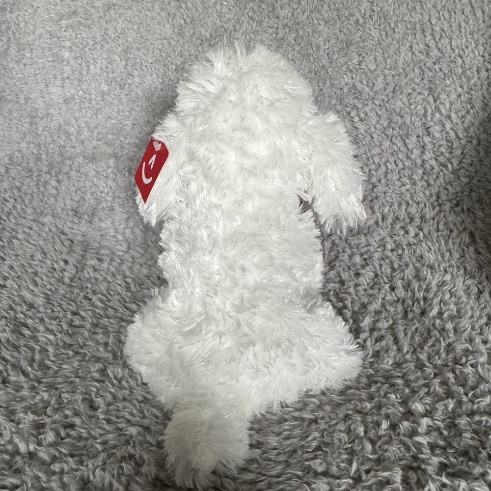 Aurora Poodle Plush 10" White Dog‎ Stuffed Animal Soft Toy Hanging Pink Heart - Picture 5 of 8